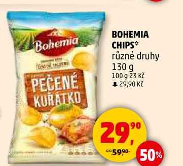 BOHEMIA CHIPS různé druhy, 130 g 