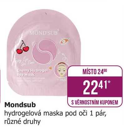 Mondsub hydrogelová maska pod oči 1 pár, různé druhy 