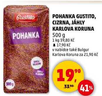 POHANKA GUSTITO, CIZRNA, JÁHLY KARLOVA KORUNA, 500 g 