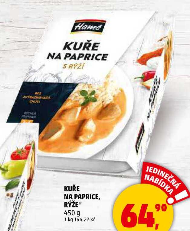 KUŘE NA PAPRICE, RÝŽE, 450 g 