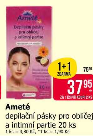 Ameté depilační pásky pro obličej a intimní partie 20 ks 