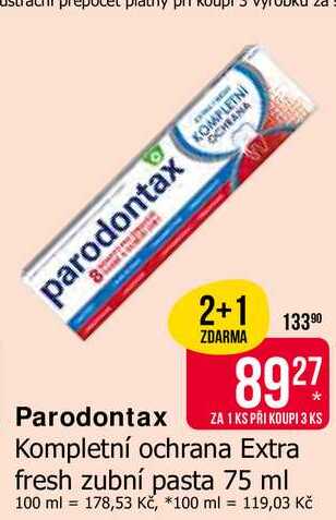 Parodontax Kompletní ochrana Extra fresh zubní pasta 75 ml 