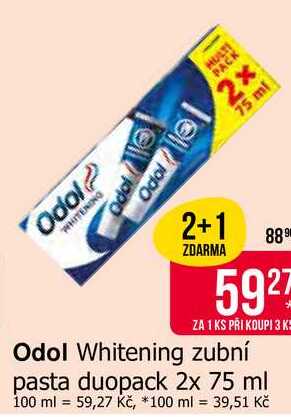 Odol Whitening zubní pasta duopack 2x 75 ml 