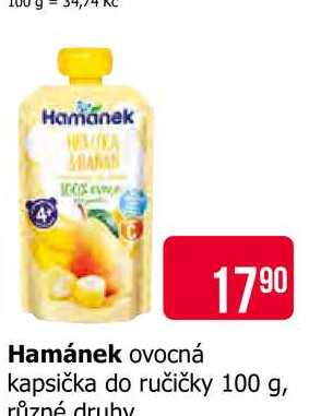 Hamánek ovocná kapsička do ručičky 100 g, různé druhy 