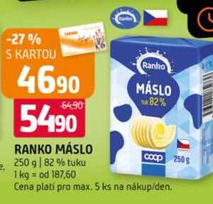 RANKO MÁSLO 250 g 82% tuku 