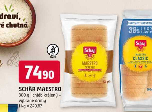 SCHÄR MAESTRO 300 g chléb krájený vybrané druhy 