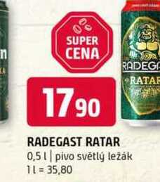 RADEGA RATAF 0,5l pivo světlý ležák 