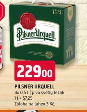Pilsner Urquell Pivo ležák světlý 8 x 0,5l 
