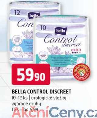BELLA CONTROL DISCREET 10-12 ks urologické vložky vybrané druhy 