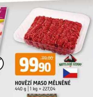 HOVĚZÍ MASO MĚLNĚNÉ 440 g 
