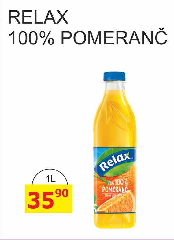 RELAX 100% POMERANČ 1L PET