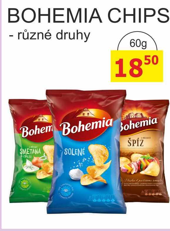 Bohemia Chips 60g, různé druhy