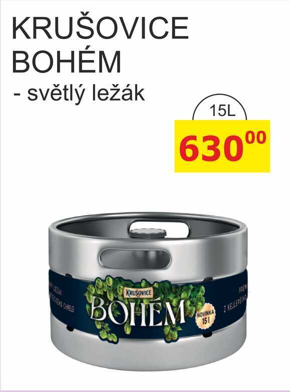 KRUŠOVICE BOHÉM - světlý ležák 15L