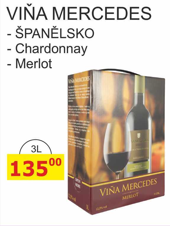 VIŇA MERCEDES - ŠPANĚLSKO - Chardonnay - 3L