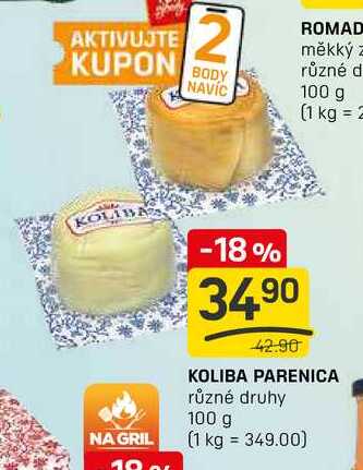 KOLIBA PARENICA různé druhy 100g
