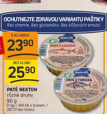 PATÉ NEKTON různé druhy 90 g 