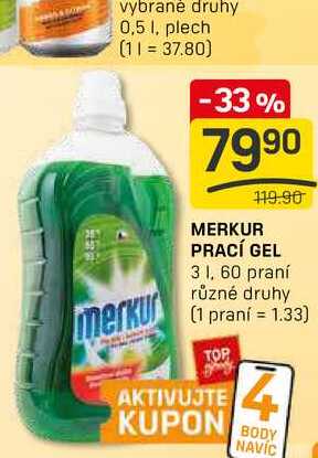 MERKUR PRACÍ GEL 3 1, 60 praní 