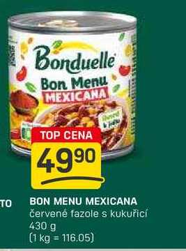 BON MENU MEXICANA červené fazole s kukuřicí 430 g 