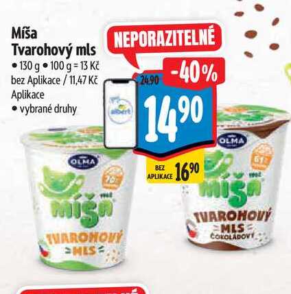 Míša Tvarohový mls   130 g  