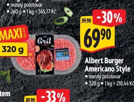   Albert Burger Americano Style  320 g