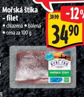 Mořská štika -filet, cena za 100 g