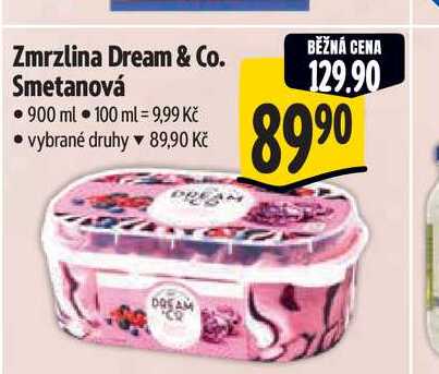 Zmrzlina Dream & Co. Smetanová 900 ml 