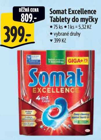 Somat Excellence Tablety do myčky, 75 ks