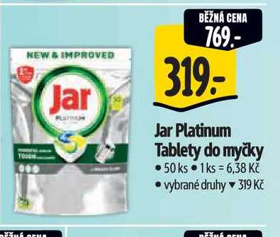   Jar Platinum Tablety do myčky  50 ks  
