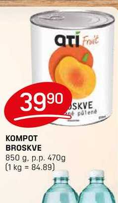 KOMPOT BROSKVE 850 g, p.p. 470g