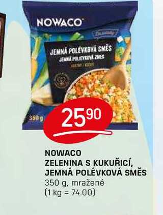 NOWACO ZELENINA S KUKUŘICÍ, JEMNÁ POLÉVKOVÁ SMĚS 350 g, mražené