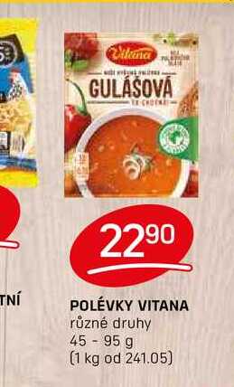 POLÉVKY VITANA různé druhy 45-95 g