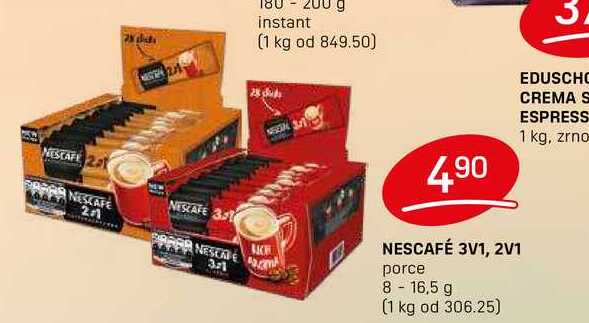 NESCAFÉ 3V1, 2V1 porce 8-16,5 g 