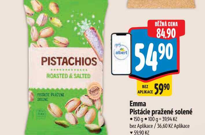  Emma Pistácie pražené solené 150 g 