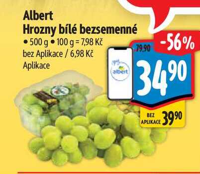 Albert Hrozny bílé bezsemenné 500 g  