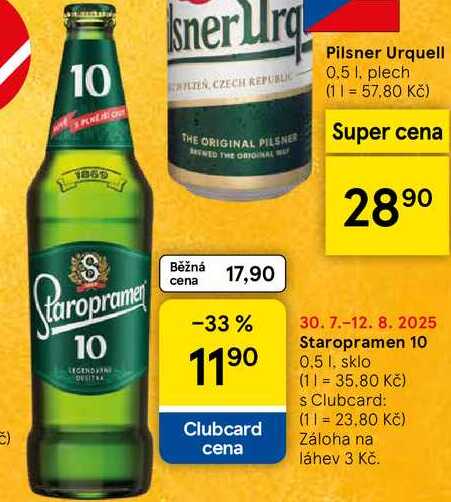 Staropramen 10 sklo, 0,5 l