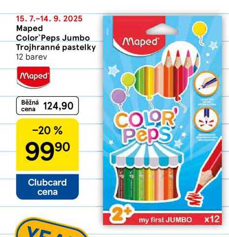Maped Color Peps Jumbo Trojhranné pastelky, 12 barev 