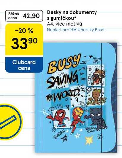 Desky na dokumenty s gumičkou, A4, více motivů 