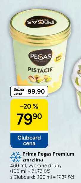 Prima Pegas Premium zmrzlina, 460 ml, vybrané druhy 