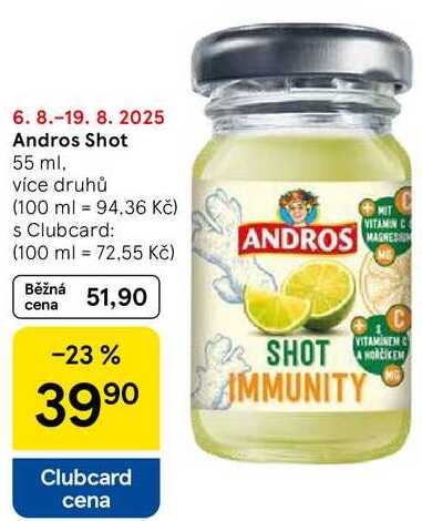 Andros Shot, 55 ml, více druhů  