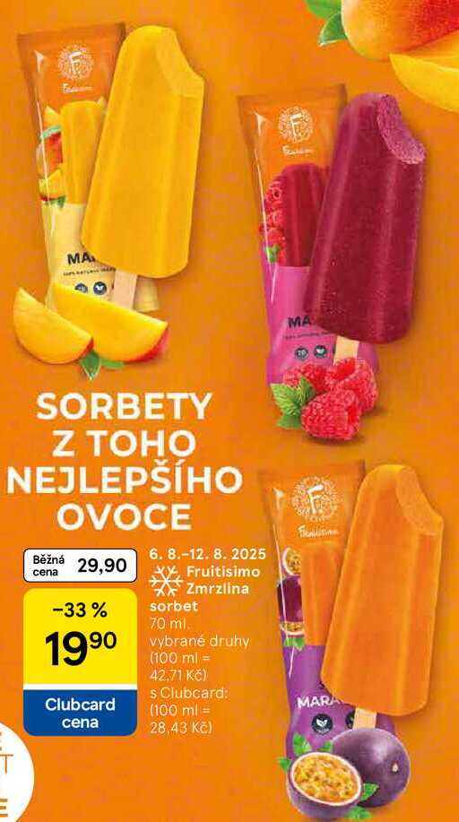 Fruitisimo Zmrzlina sorbet, 70 ml 