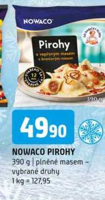 NOWACO PIROHY 390 g plněné masem vybrané druhy