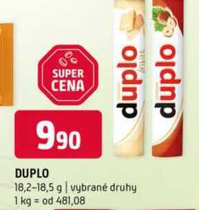 DUPLO 18,2-18,5 g vybrané druhy
