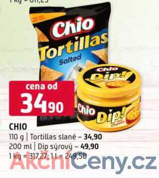 CHIO 110 g Tortillas slané 200 ml Dip sýrový 
