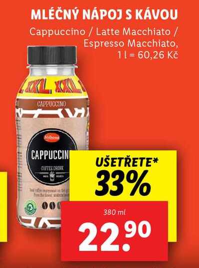 MLÉČNÝ NÁPOJ S KÁVOU, 380 ml