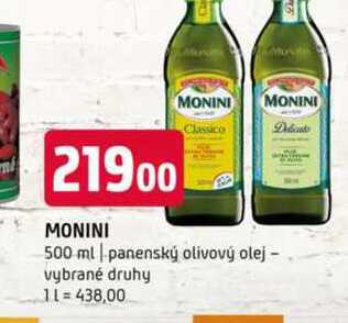 MONINI 500 ml panenský olivový olej vybrané druhy 