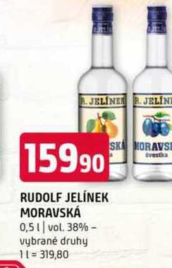 RUDOLF JELÍNEK MORAVSKÁ 0,5l vol. 38% vybrané druhy