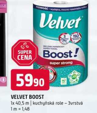 VELVET BOOST 1x 40,5 m kuchyňská role 3vrstvá 