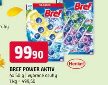 BREF POWER AKTIV 4x 50 g vybrané druhy