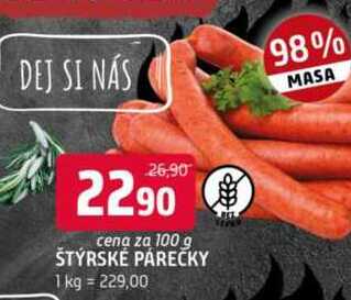 ŠTÝRSKÉ PÁREČKY 100g