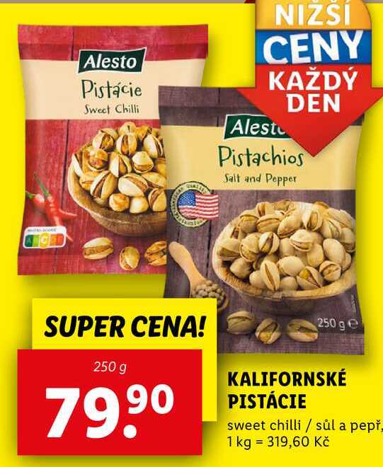 KALIFORNSKÉ PISTÁCIE, 250 g